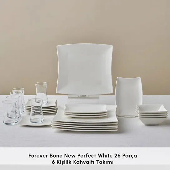 Karaca Forever Bone New Perfect White 26 Parça 6 Kişilik Kahvaltı Takımı