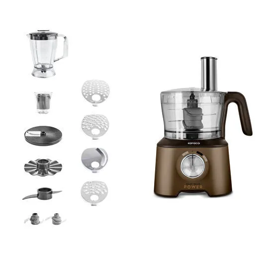 Karaca Mastermaid Power Multifunctional 10 in 1 Mutfak Robotu 2000W Walnut Brown