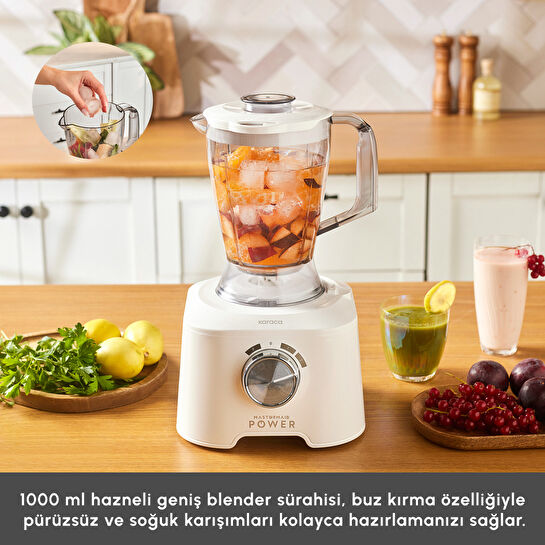 Mastermaid Power Multifunctional 10 in 1 Mutfak Robotu Matte White 2000W