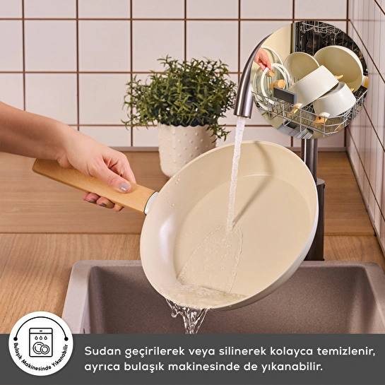 Karaca x Refika Swiss Crystal Almond Cream 7 Parça Tencere ve Tava Seti