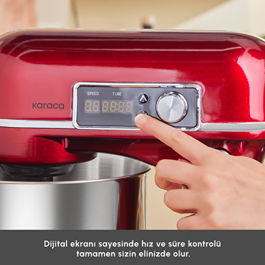 Karaca Maestro Artisan Hamur Yoğurma Makinesi Ultra Sessiz 6 Litre Kırmızı