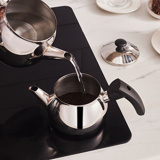 Karaca Adelya İndüksiyon Tabanlı Mini Boy Siyah Çaydanlık Takımı