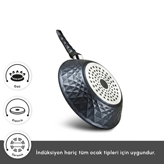 Karaca Biodiamond Antibakteriyel Kulp Wok Tava 28 Cm