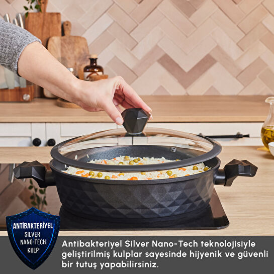 Karaca Biodiamond Antibakteriyel Kulp Karnıyarık Tencere 30 Cm