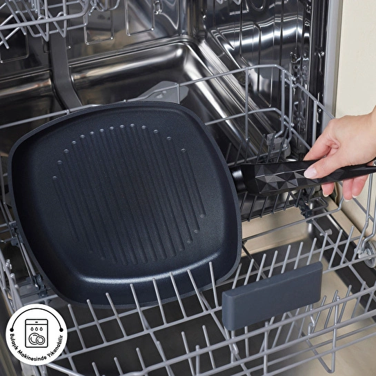 Karaca Biodiamond Antibakteriyel Kulp Grill Tava 28 Cm