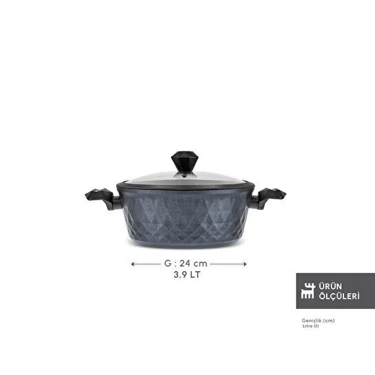 Karaca Biodiamond Antibakteriyel Kulp Tencere 24 Cm