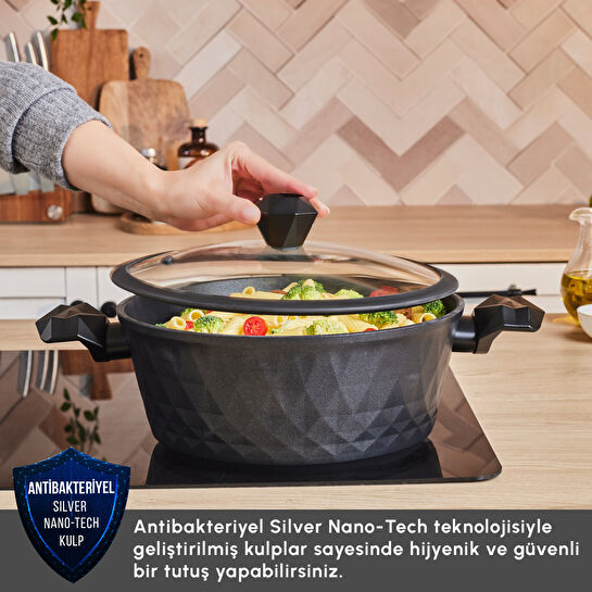 Karaca Biodiamond Antibakteriyel Kulp Tencere 28 Cm
