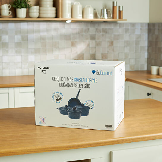 Karaca Biodiamond Döküm 7 Parça Fırın Eldiveni Hediyeli Tencere Seti