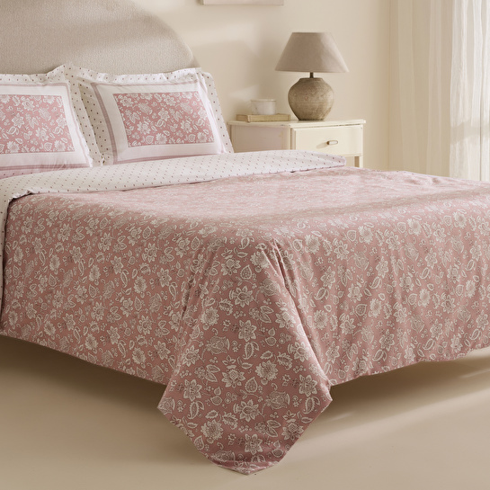 Karaca Home Celerina Pembe %100 Pamuk Çift Kişilik Fitted Nevresim Takımı