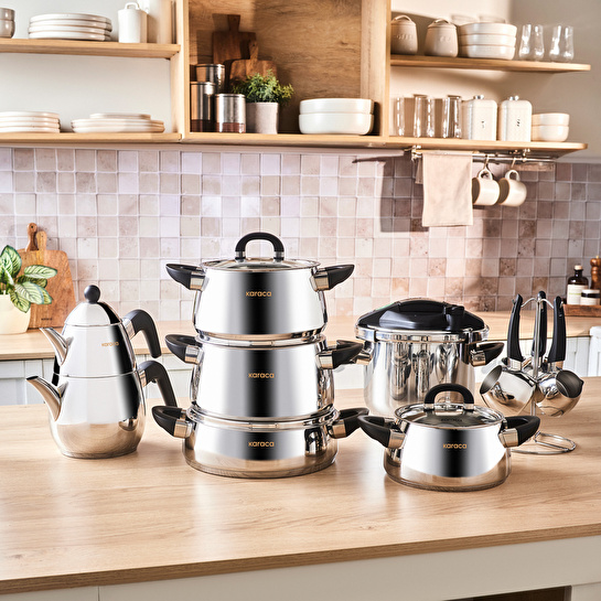 Karaca Powersteel Tokyo 316+ İndüksiyon Tabanlı 17 Parça Çelik Çeyiz Seti