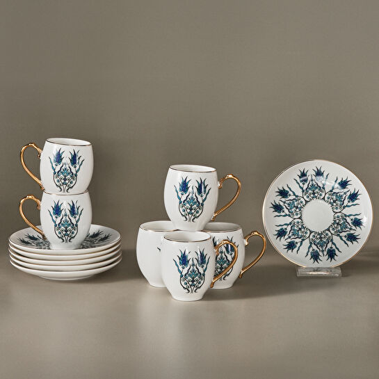 Karaca İznik 6 Kişilik Kahve Fincan Takımı 80 ml