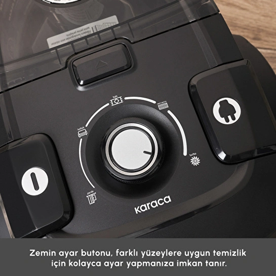 Karaca Vantuz High Force F2 Matte Black Silver Elektrikli Süpürge