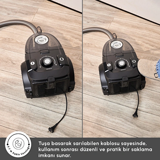 Karaca Vantuz High Force F2 Matte Black Silver Elektrikli Süpürge