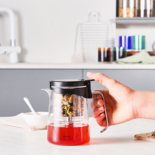 Karaca Brewy Tea Borosilikat Cam French Press 550 ml