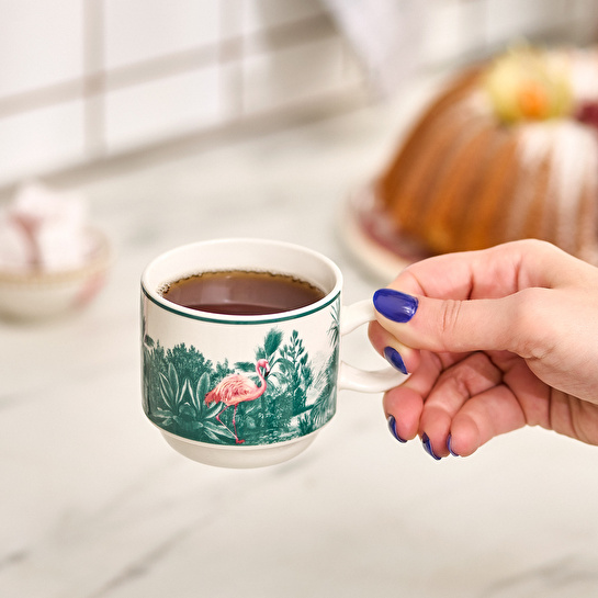 Karaca Jungle 5 Parça Standlı Çay Fincanı Seti 160 ml