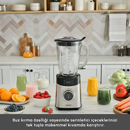 Karaca Dijital Ekran Inox Smoothie Blender Silver 1800W