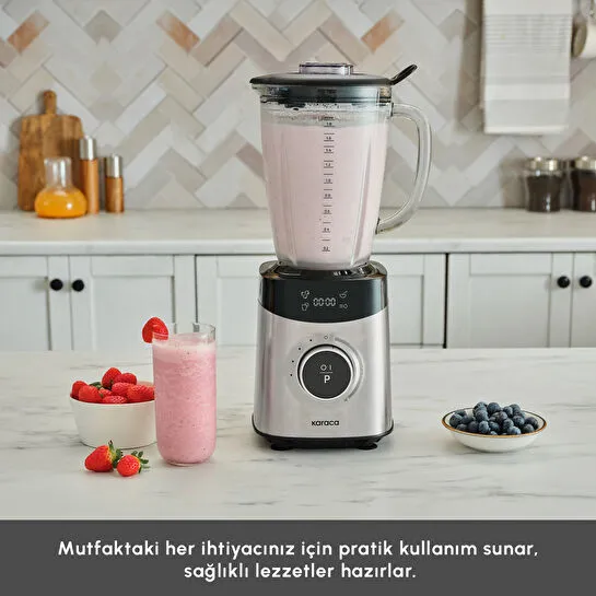 Karaca Dijital Ekran Inox Smoothie Blender Silver 1800W