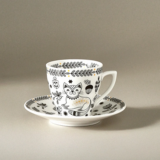Karaca Animal Garden 6 Kişilik Kahve Fincan Takımı 90 ml