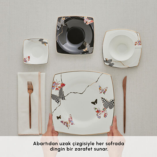 Karaca Fine Pearl Unique 26 Parça 6 Kişilik Kahvaltı Takımı