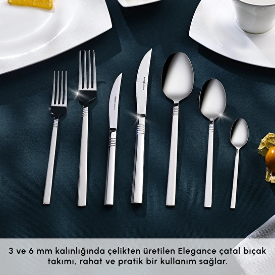 Karaca Red Carpet Collection Elegance Nil Platin 12 Kişilik 84 Parça Çatal Kaşık Bıçak Takımı