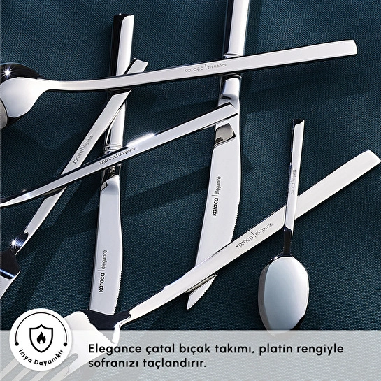 Karaca Red Carpet Collection Elegance Nil Platin 12 Kişilik 84 Parça Çatal Kaşık Bıçak Takımı
