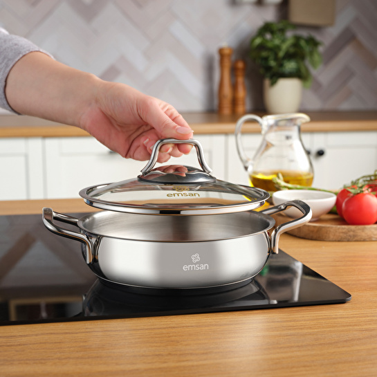 Emsan Cemre İndüksiyon Tabanlı 6 Parça Çelik Sahan Seti