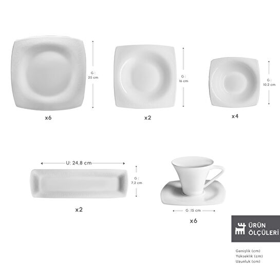 Karaca Fine Pearl Trove 26 Parça 6 Kişilik Kahvaltı Takımı