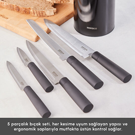Karaca Roscar Black 6 Parça Bıçak Seti
