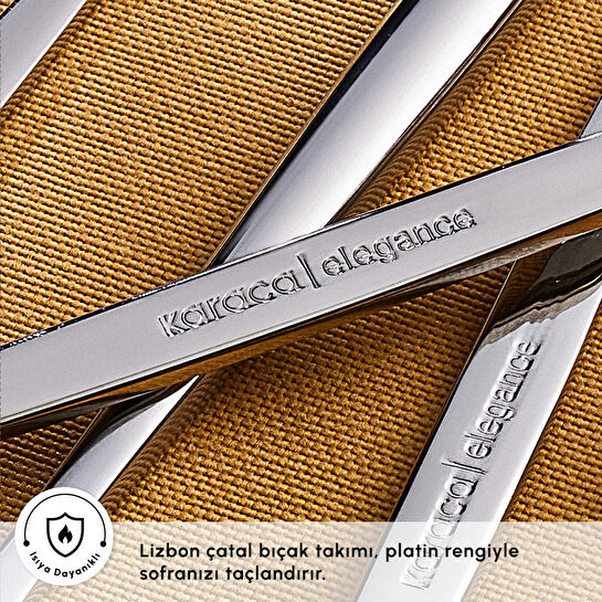 Karaca Lizbon Platin 12 Kişilik 60 Parça Çatal Kaşık Bıçak Takımı