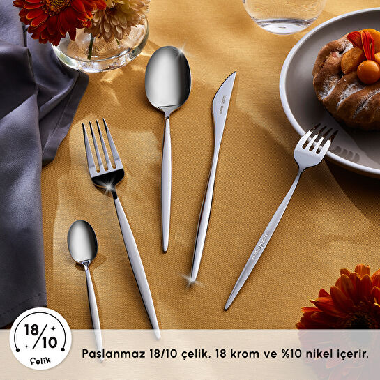 Karaca Lizbon Platin 12 Kişilik 60 Parça Çatal Kaşık Bıçak Takımı