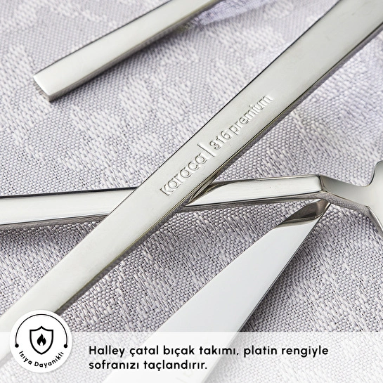 Karaca 316 Premium Halley Platin 12 Kişilik 84 Parça Çatal Kaşık Bıçak Takımı