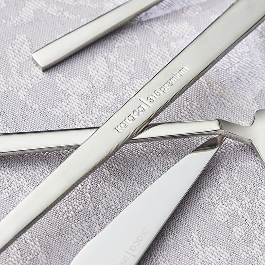 Karaca 316 Premium Halley Platin 12 Kişilik 84 Parça Çatal Kaşık Bıçak Takımı 