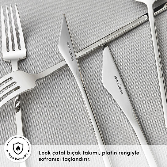 Karaca 316 Premium Look Platin 12 Kişilik 84 Parça Çatal Kaşık Bıçak Takımı
