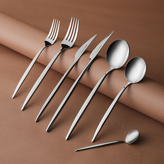 Karaca Premium Sail Platin 12 Kişilik 84 Parça Çatal Kaşık Bıçak Takımı