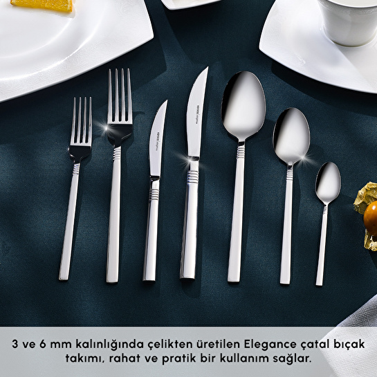 Karaca 316 Elegance Nil Platin 12 Kişilik 84 Parça Çatal Kaşık Bıçak Takımı
