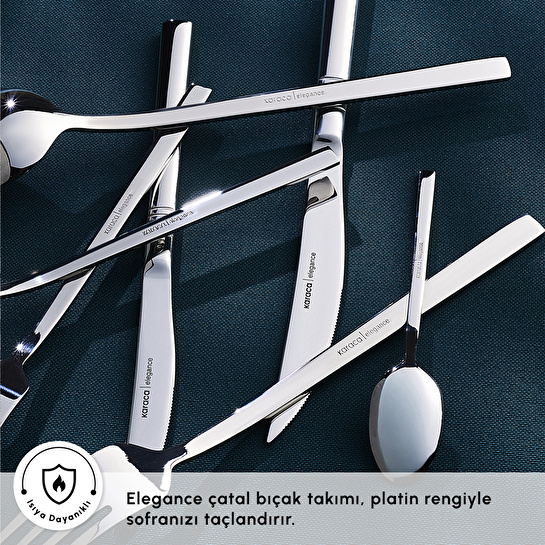 Karaca 316 Elegance Nil Platin 12 Kişilik 84 Parça Çatal Kaşık Bıçak Takımı