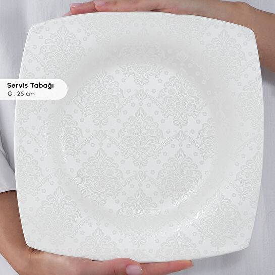 Karaca Fine Pearl Melita 26 Parça 6 Kişilik Kare Kahvaltı/Servis Takımı