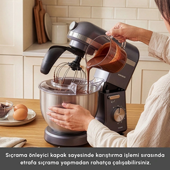 Karaca Mastermaid Chef Pro Çift Kollu Hamur Yoğurma Makinesi Space Gray 1500 W 5L