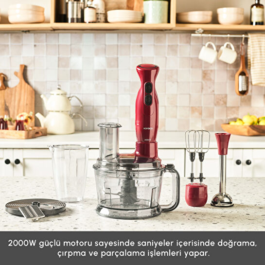 Karaca Pro Multimax 6 in 1 Çok Amaçlı Mutfak Robotu 2000W Red