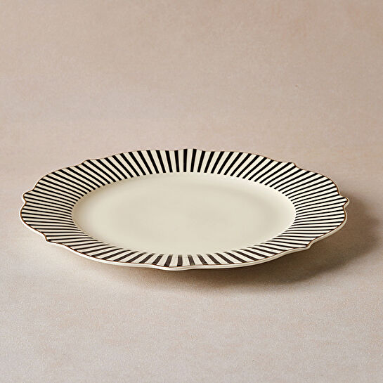 Karaca New Romantic İnce Çizgili Servis Tabağı 27 cm Siyah