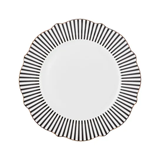 Karaca New Romantic İnce Çizgili Servis Tabağı 27 cm Siyah