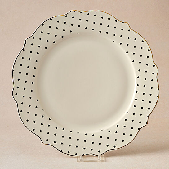 Karaca New Romantic Puantiyeli Servis Tabağı 27 cm Siyah