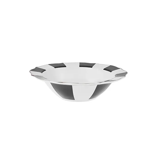 Karaca New Romantic Kalın Çizgili Kase 17 cm Siyah