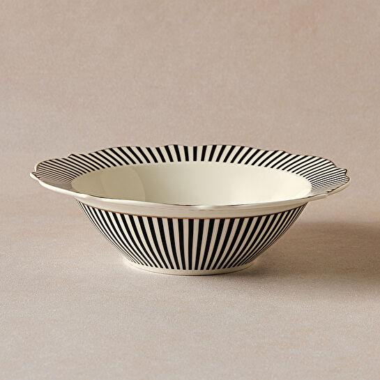 Karaca New Romantic İnce Çizgili Kase 17 cm Siyah