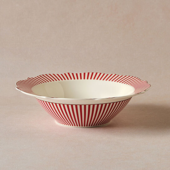 Karaca New Romantic İnce Çizgili Kase 17 cm Kırmızı