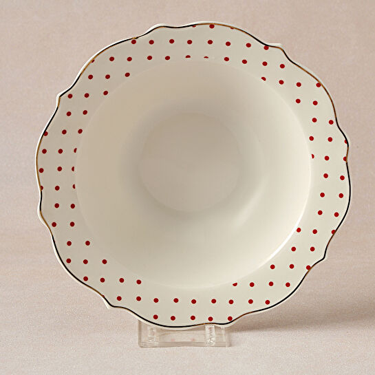 Karaca New Romantic Puantiyeli Kase 17 cm Kırmızı 