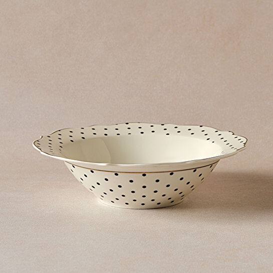 Karaca New Romantic Puantiyeli Kase 17 cm Siyah