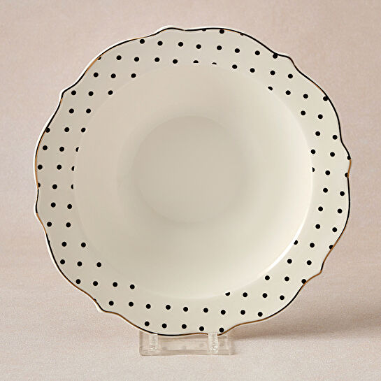 Karaca New Romantic Puantiyeli Kase 17 cm Siyah