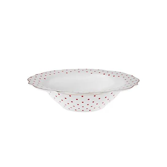 Karaca New Romantic Puantiyeli Bol Kase 25 cm Kırmızı