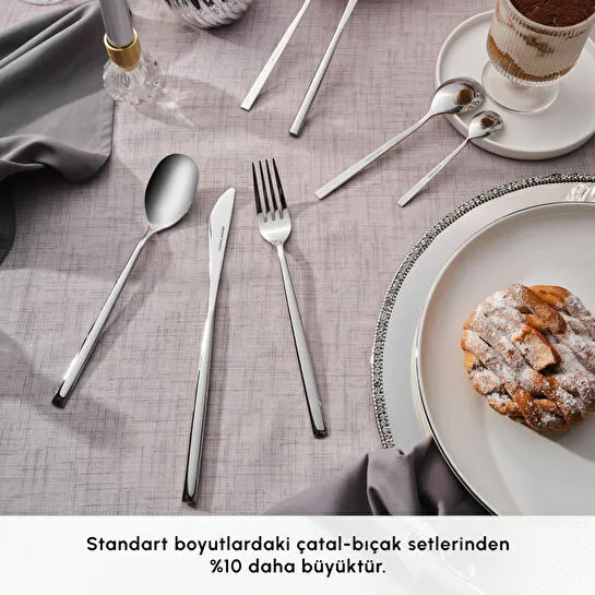 Karaca Elegance New Liza Platin 12 Kişilik 84 Parça Çatal Kaşık Bıçak Takımı